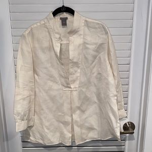 Ann Taylor cream linen top Sz 14